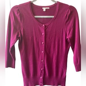 Halogen Merlot 🍷 Cardigan Sweater Classic Knit